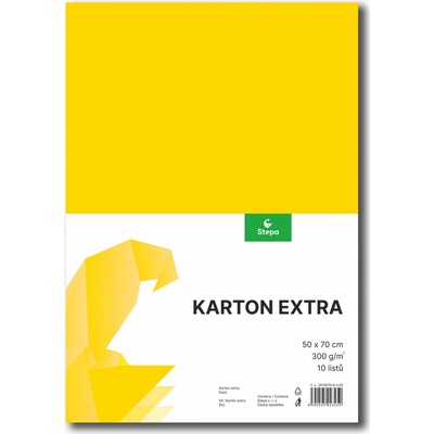 STEPA Barevný karton EXTRA 300g 50x70cm - žlutý 10listů