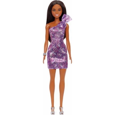 Barbie v nablýskaných fialových šatách