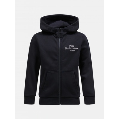 Peak Performance Jr Original zip Hood black/grey melange