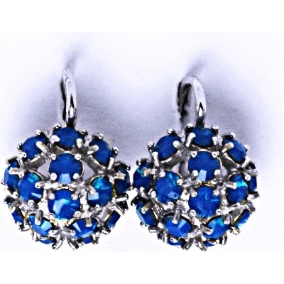 Čištín půlkoule s krystalem Swarovski Carribean Blue Opal NK 1337