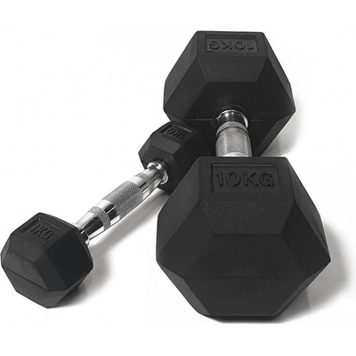 ATX LINE Sada jednoručních činek HEXA plastic + chrom 1 - 10 kg (10 párů, stoupání po 1 kg)