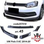  Спойлер № 45 предна броня VW Polo-5 6C 2014-17 - ('257018)