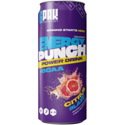 6PAK Nutrition Energy Punch Power Drink | with BCAA & Caffeine [250 мл] Грейпфрут