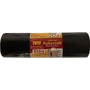 TUTI Торба за боклук, изключително здрава, 200 л, 10 бр. , 95x120 см, 32 , TUTI "Extra", черна PDP_026 (PDP_026)