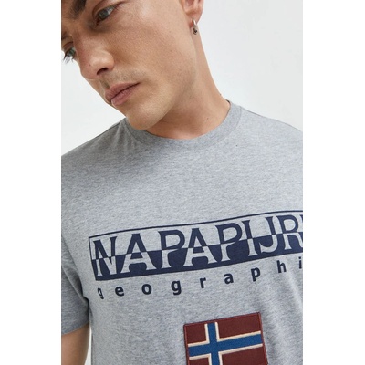 Napapijri Тениска Napapijri в сиво с изчистен дизайн (NP0A4GDQ1601)
