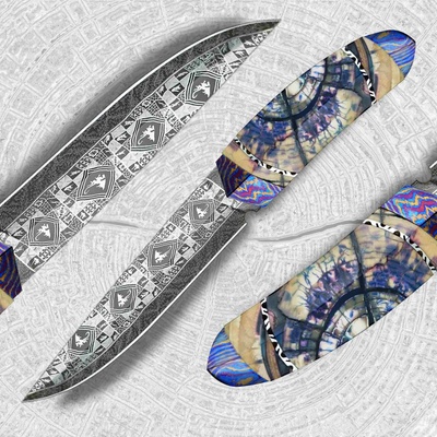 Sběratelský Dellinger EVIL DRAGON Laminated Nr. 13, Timascus, mamutí kel