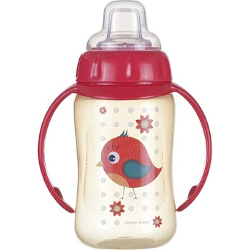 Canpol babies Преходна чаша със силиконов накрайник Canpol - 320 ml, Червена (56/512_red)