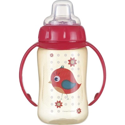 Canpol babies Преходна чаша със силиконов накрайник Canpol - 320 ml, Червена (56/512_red)