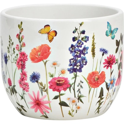G. Wurm Керамична саксия за цветя с флорални мотиви, 12х12х10см (1725)