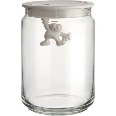 Alessi Кухненски буркан за съхранение GIANNI 900 мл, с бял капак, стъкло, Alessi (ALAMDR05W)