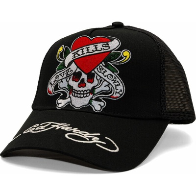 Ed Hardy Love-Slowly Twill Front Mesh Trucker Black