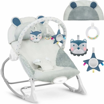 Ricokids hojdacie vibračné kresielko ležadlo Grey Owl