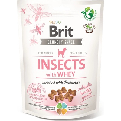 BRIT CARE DOG CRUNCHY CRACKER PUPPY INSECT WITH WHEY 103100628 200 g