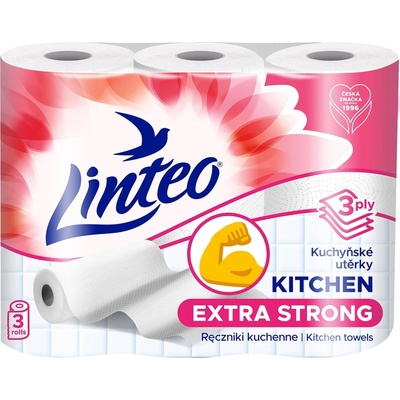 Utěrky kuchyňské Linteo Super Strong, třívrstvé, 16 m, 3 ks – Zboží Mobilmania