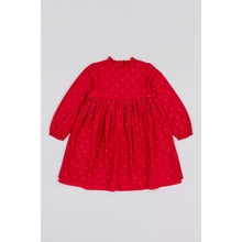 Dievčenské bavlnené šaty zippy mini, áčkový strih 3105609001 červená