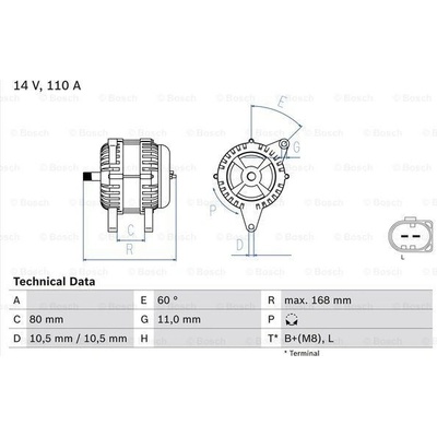 Alternátor BOSCH 0 986 080 060