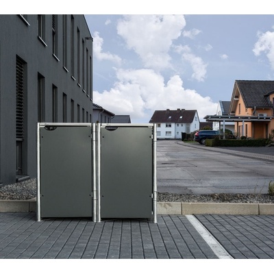 Hide 2 koše 140 l 63 x 121 x 115 cm sivý
