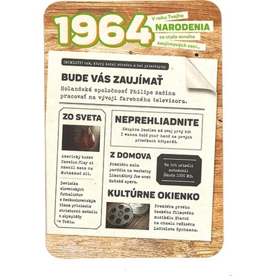 Blahoželanie 1964 - slovensky, variant B