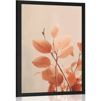 Plakát větvičky listů Peach Fuzz - 40x60 white
