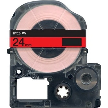 Compatible Epson HTC24PW, 24mm x 8m, черен печат / розов фон, съвместима лента (HTC24PW)