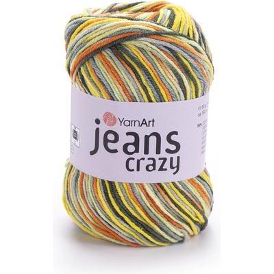 Yarn Art Jeans Crazy 7201 variace se žlutou
