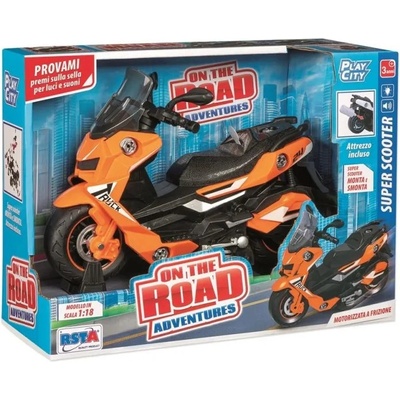 RSTA Скутер за сглобяване RS Toys - със звук и светлина, 1: 18, оранжев (12173B)