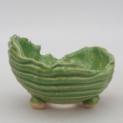 E-bonsai Keramická Skořápka Květináč 8 x 8,5 x 6 cm zelená