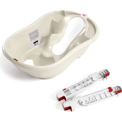 OK BABY SET Vanička rostoucí protiskluzová Onda Evolution White podpůrné lišty na vanu