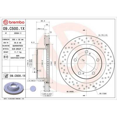 Brzdový kotúč BREMBO XTRA LINE - Xtra 09.C500.1X