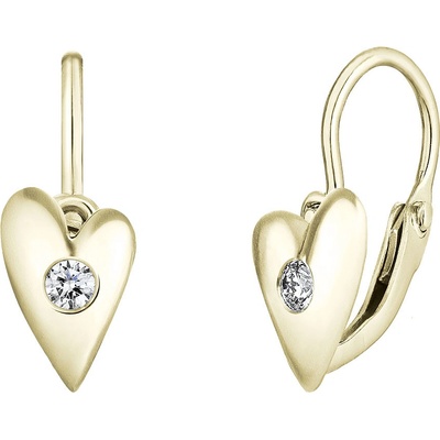 Tiami dětské náušnice ze žlutého zlata Cute Heart ECHDY2202