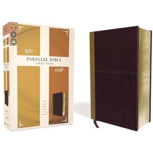 KJV, Amplified, Parallel Bible, Large Print, Leathersoft, Tan/Burgundy, Red Letter Edition: Two Bible Versions Together for Study and Comparison | Zondervan (ISBN: 9780310446705)