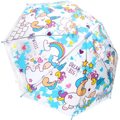 Detský dáždnik Hello Unicorn modrý