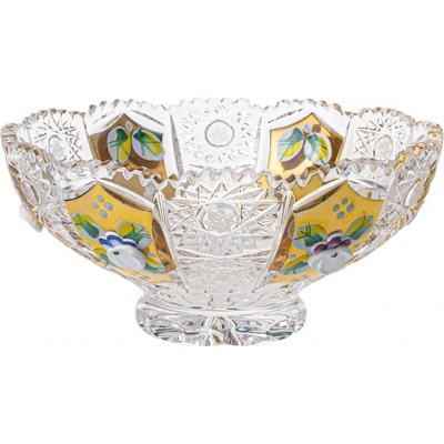 Bohemia Crystal broušená miska zlacená 130 mm