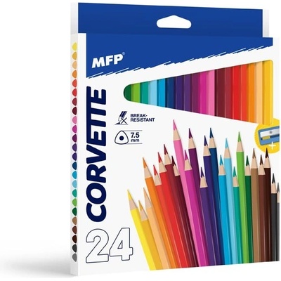 MFP 6330512 pastelky triangular s ořezávátkem 24 ks