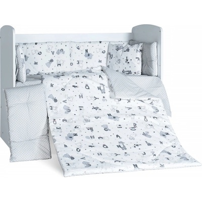 Бебешки спален комплект ЗОО БУКВИ СИВ