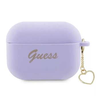 Guess Калъф за Airpods Guess GUAP2LSCHSU Apple AirPods Pro 2, лилав, Silicone Charm Heart Collection (GUAP2LSCHSU) (GUAP2LSCHSU)