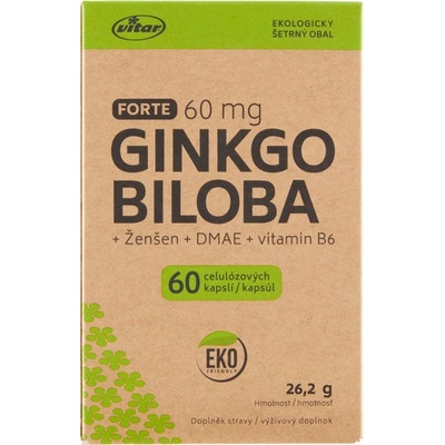 Vitar Ginkgo biloba 60mg+DMAE+vit.B6 EKO 60 kapslí