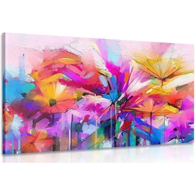 Obraz abstraktní barevné květy - 40x30