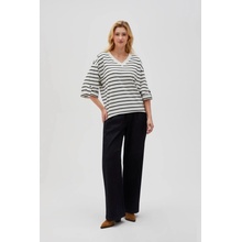 Moodo Marisse Women's Sweatshirt L-Bl-4603 Off White_Black čierna biela hnedá