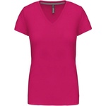 Kariban v-neck k381 / Дамска тениска с къс ръкав - фуксия xl (20k38131004)