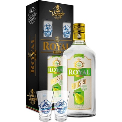 Vanapo Hruška Royal 40% 0,7 l (darčekové balenie 2 poldecáky)