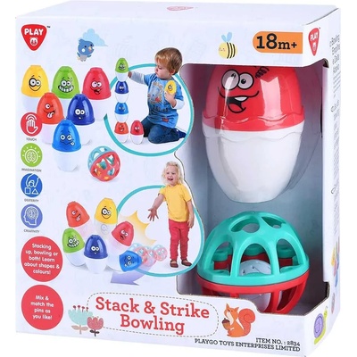 Playgo Бебешки боулинг с топка дрънкалка Stack and Strike PlayGo