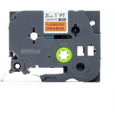 Compatible Съвместима лента с Brother TZ-B51/TZe-B51, сигнал 24mm x 8, черен печат/портокал. база (TZeB51)