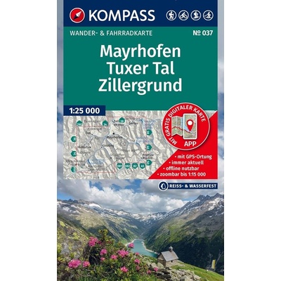 Mayrhofen, Tuxer Tal, Zillergrund (Kompass - 037) - turistická mapa