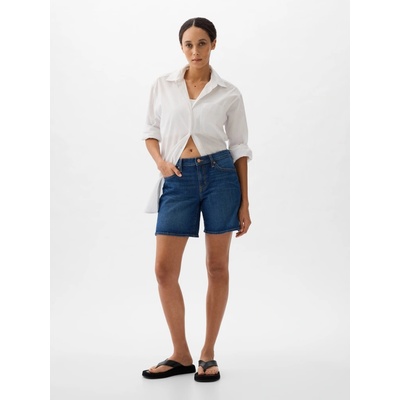 GAP džínové kraťasy mid rise dámské 1200133400558 modrá
