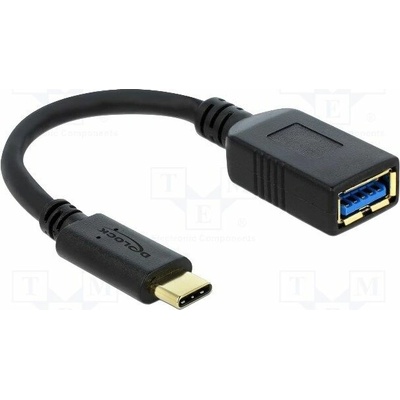 Delock 65634 USB A zásuvka,USB C vidlice 0,15m černý