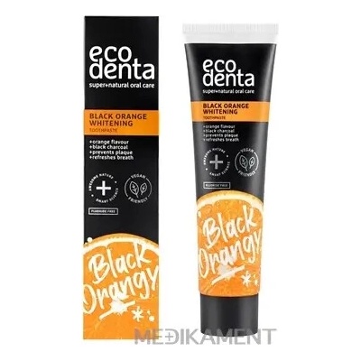EcoDenta BLACK ORANGE WHITENING čierna bieliaca s príchuťou pomaranča 100 ml