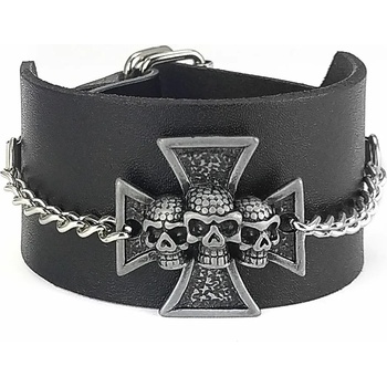 Leather & steel fashion гривна Skull Cross - LSF1 110