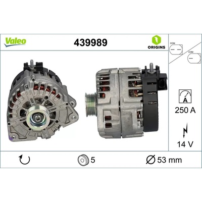 VALEO Alternátor VALEO ORIGINS NEW OE TECHNOLOGY VA 439989
