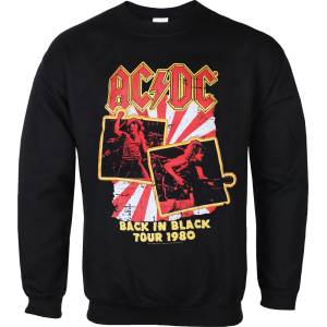 Plastic head мъжки суитшърт без качулка ac/dc - back in black tour 1980 - черен - plastic head - ac0023sw